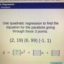 help use quadratic regression to