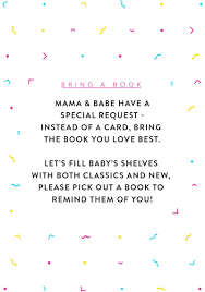 There are two options for who the note is addressed to: Free Printable Bring A Book Baby Shower Inserts