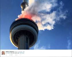Riding one of the glass elevators up what was once the world's highest freestanding structure (553m) is one of those things you just have to do in toronto. Heavy Smoke From Cn Tower Was Fireworks The Star