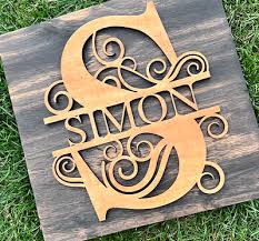 Personalized Wood Monogram Wall Sign