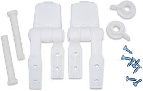 Qualihome White Plastic Toilet Seat Hinge Replacement With Bolts And Nuts
