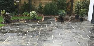 Black Indian Sandstone Paving Area