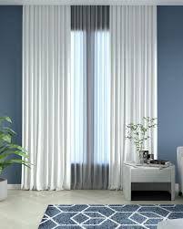 what color curtains go with blue wall