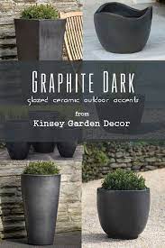 kinsey garden decor ceramic black planters