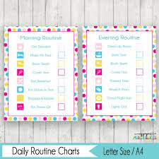 Bedtime routine probably brings to mind flannel pjs, bedtime stories, and getting tucked in and kissed goodnight. Morning Evening Routine Chart Checklist Printable Girl Etsy