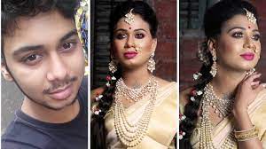 Men in saree beautiful of 2017. Amazing Mtf Makeup Tutorial South Indian Bridal Makeup Boy To Girl Makeup Transformation Youtube