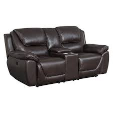 this rish leather reclining loveseat is