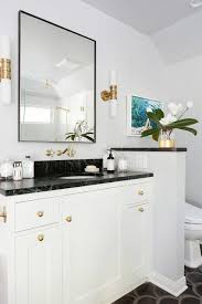 Black And White Bathroom With Pony Wall