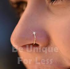 nose ring single gem crystal diamante