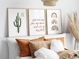 Cactus Boho Boys Wall Prints Set Of 3