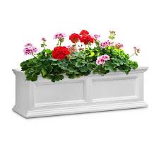 Flower box window flower box plastic window boxes less than 10 window boxes. Mayne 36 In X 11 In White Plastic Window Box 5822w The Home Depot