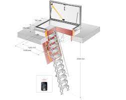 Escalier escamotable électrique pour un accès facile et sans effort. Trappe De Toit Rht7014 Mm Et Escalier Escamotable Electrique Large