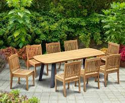 8 Seater Oval Teak And Metal Dining Set