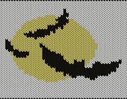 Knitting Motif And Knitting Chart Bat Designed By Sara