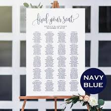 6 Sizes Navy Blue Wedding Seating Chart Template Seating Chart Printable Seating Board Editable Seating Chart Poster Wedding Sign Navy Blue