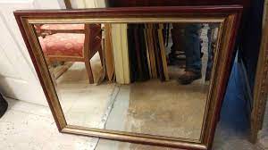 Large Cherry Wood Framed Wall Mirror
