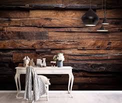 3d Dark Wood Grain Wallpaper Brown Wall
