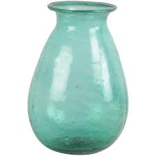 Recycled Glass Padma Vase Teal Blue