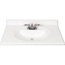 It's more substantial than in addition, cultured marble is a durable material that holds up well over time, though it can chip and develop burn marks if hot items are left on the surface. 37 In White Cultured Marble Single Sink Bathroom Vanity Top In The Bathroom Vanity Tops Department At Lowes Com