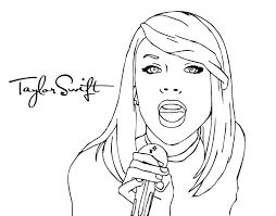 Printable taylor swift funny coloring page. Taylor Swift 123877 Celebrities Printable Coloring Pages