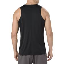 Details About Asics Mens Silver Singlet Black Sports Running Breathable Lightweight