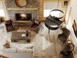 Cozy Log Cabin Living Room