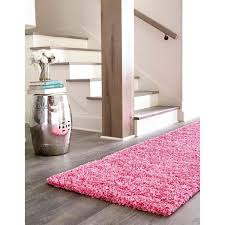 solid taffy pink 20 ft runner rug