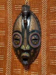 African Mask Wood Sculpture Wall