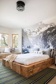 Reclaimed Wood Bed On Wall With Black