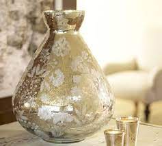 Sandblasted Mercury Glass Vase