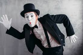 pantomime theater artist posing mimic