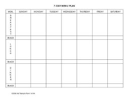 7 Day Meal Planner Template Business Letter Template