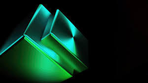 glowing green abstract shapes 5k