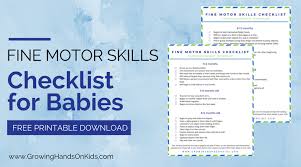 Fine Motor Skills Checklist For Babies 0 18 Months Old