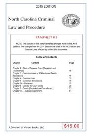 North Carolina Criminal Law And Procedure Pamphlet 3 Tony