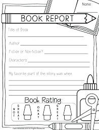 Book Report Form For Non Fiction Worksheet 3rd Grade