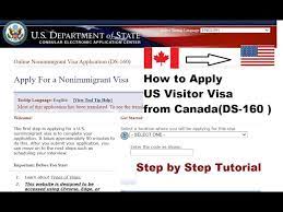 visitor visa from canada ds 160 form