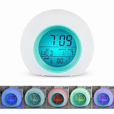 Wake Up Light Clock For Kids Child Toddler Adults 7 Colors Changing Alarm Clock