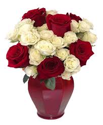 Scegli un'opzione rosso bianco rosa. Bouquet Di 6 Rose Rosse Con Rose Bianche E Poco Verde Decorativo Alla Base