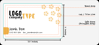 business card dimensions sizes