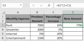 how to increase by percene in excel