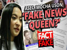 Mocha uson continued to play along with her pregnancy rumor as she uploaded a tiktok video showing off her belly with a title baby reveal? uson tackled how gossip became an avenue for her to promote advocacy. Fact Or Fake With Joseph Morong Mocha Uson Fake News Queen Gma One Fact Or Fake With Joseph Morong Home Full Episodes