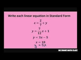 Standard Form College Algebra