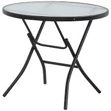 Steel Round Glass Folding Table