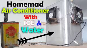 homemade air conditioner with ice and