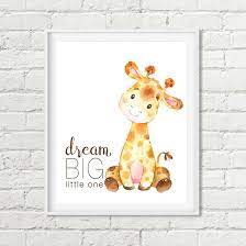 giraffe dream big little one printable