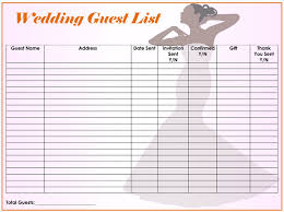 Free Wedding Guest List Templates For Word And Excel Track