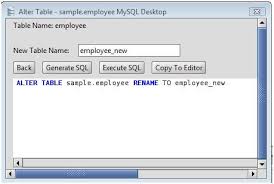 mysql rename an mysql database table