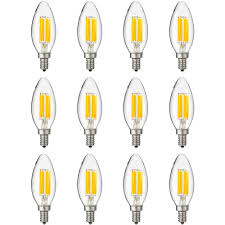Sunlite 60 Watt Equivalent B11 Dimmable Candle Clear Glass Filament Vintage Edison Led Light Bulb In Warm White 12 Pack Hd02439 12 The Home Depot