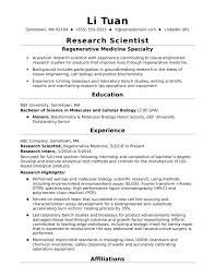 Resume Sample Resume For It Jobs Research Scientist Entry